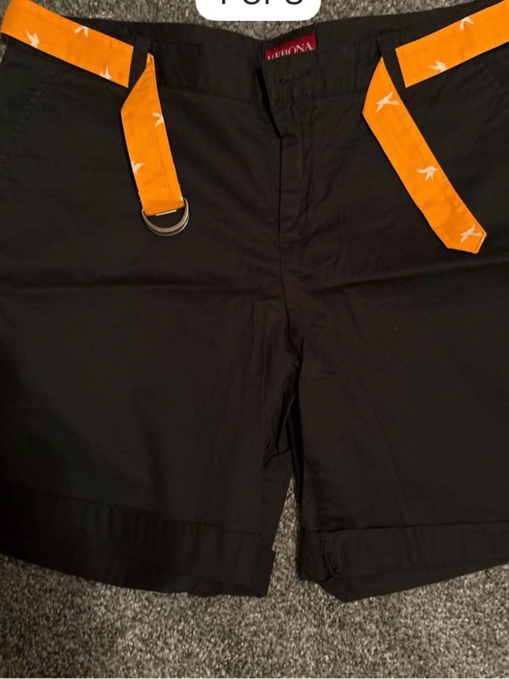 Merona Blue womens’s Shorts with Orange D-Ring Belt